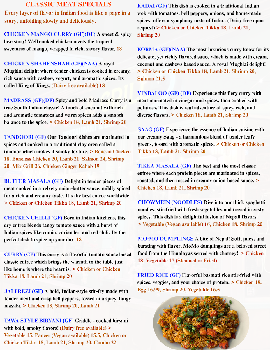Menu Sherpa Grill 2 Indian Nepali Restaurant-1