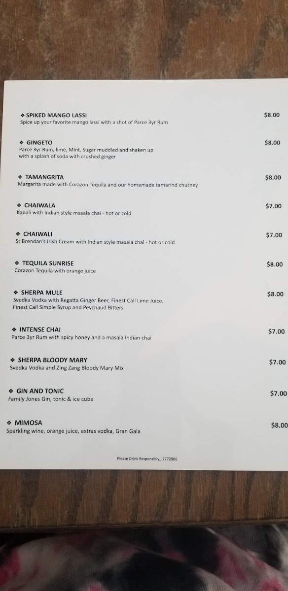 Menu Sherpa Grill 2 Indian Nepali Restaurant-5